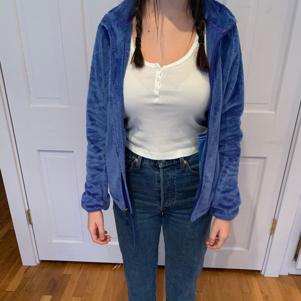 Fuzzy north face jacket